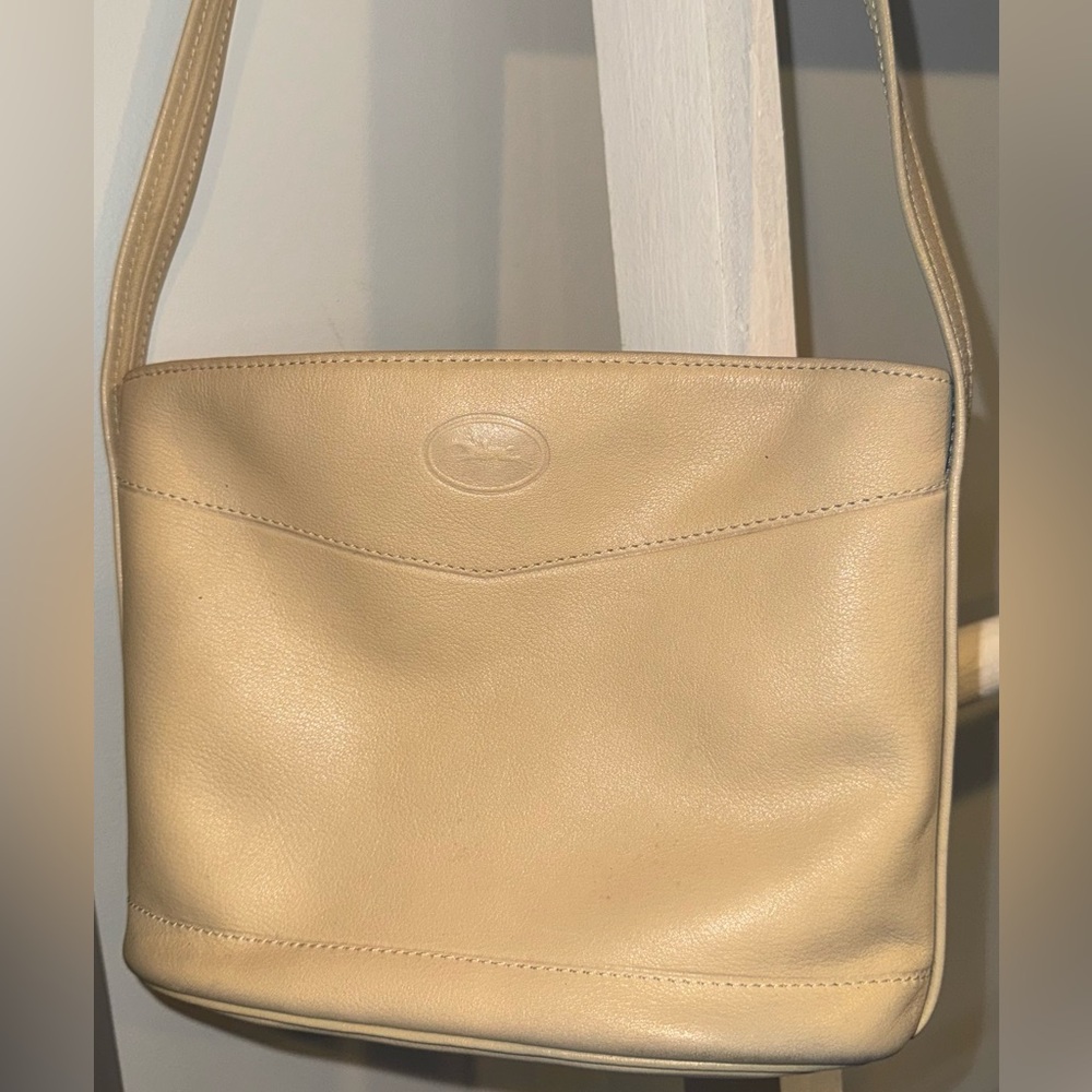 Longchamp Cream Leather crossbody Bag